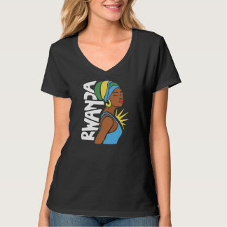 T-shirt Carte Afrique du drapeau rwandais
