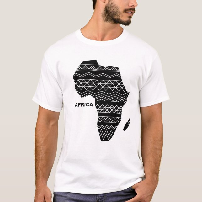 T-shirt Carte Afrique - Imprimer noir (Devant)