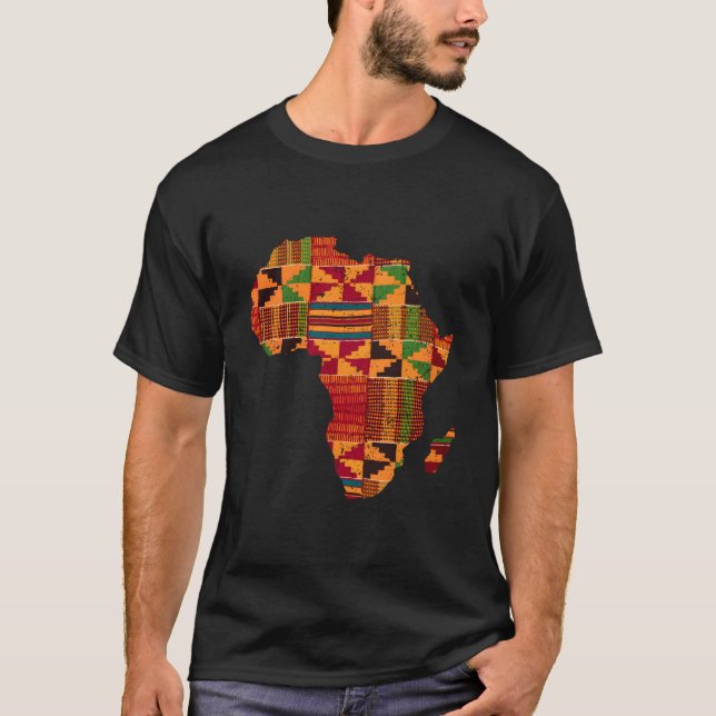 T-shirt Carte Afrique Kente pour l'Afrique (Devant)
