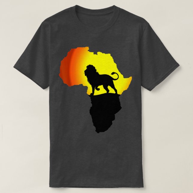 T-shirt Carte Afrique Lion Papa South Animaux Big Five Saf (Design devant)