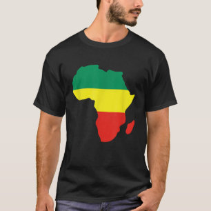 T-shirt Carte Afrique Reggae Carte Afrique Rasta vert jaun