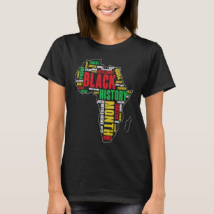 T-shirt Carte Afrique Rétro Fier Noir Histoire Mois Celebr