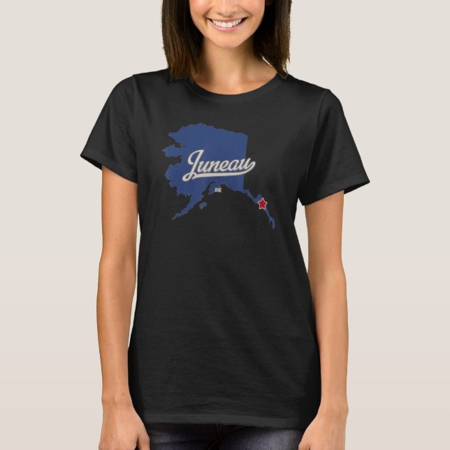 T-shirt Carte AK Juneau Alaska (Devant)