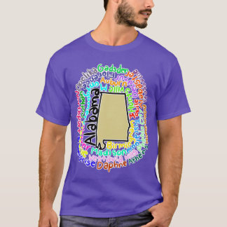 T-shirt Carte Alabama avec noms