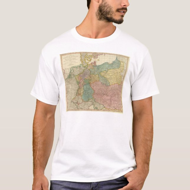 T-shirt Carte allemande d'atlas d'empire (Devant)