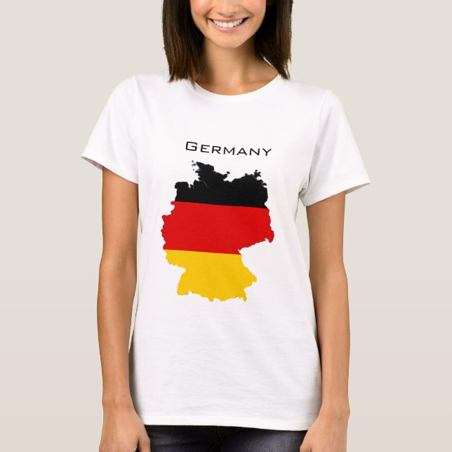 T-shirt Carte allemande de drapeau (Devant)