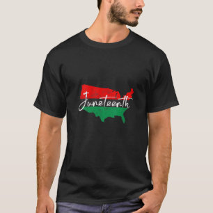 T-shirt Carte américaine des femmes avec drapeau panafrica
