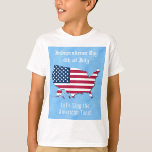 T-shirt Carte américaine personnalisée, Drapeau Juillet 4 