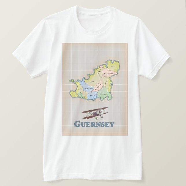 T-shirt Carte ancienne de Guernsey (Design devant)