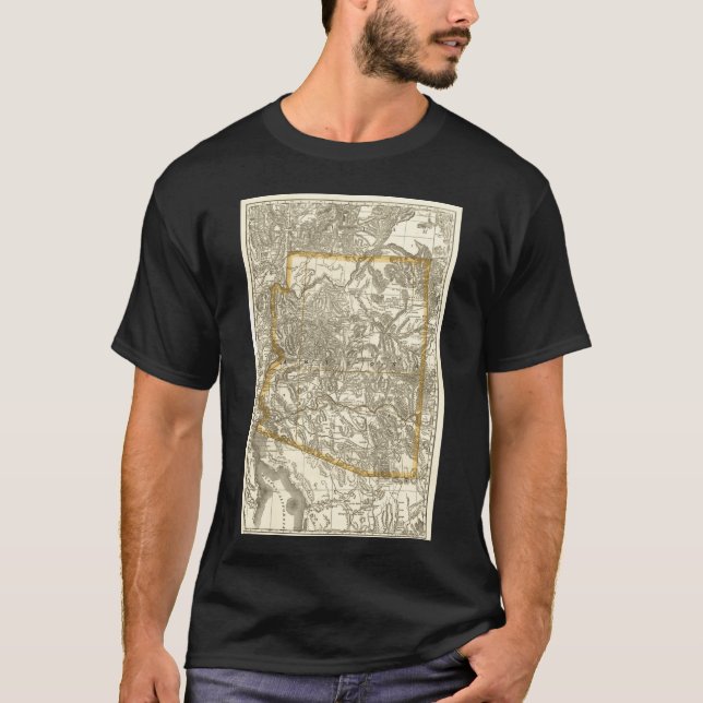 T-shirt Carte ancienne de l'Arizona 1876 format géant (Devant)