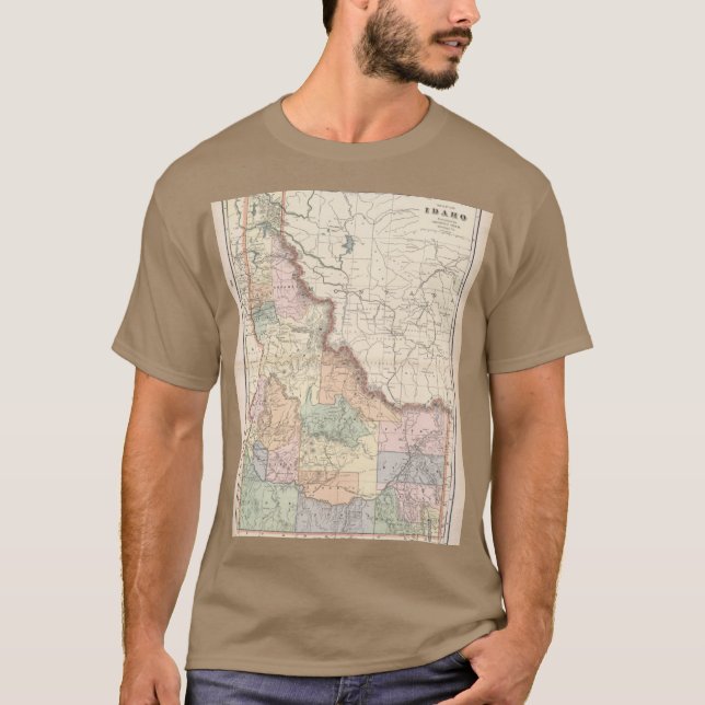 T-shirt Carte ancienne de l'Idaho 1901 (Devant)