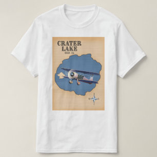 T-shirt Carte ancienne du lac Crater Oregon États-Unis