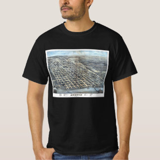 T-shirt Carte antique aérienne de la ville d'Austin, Texas