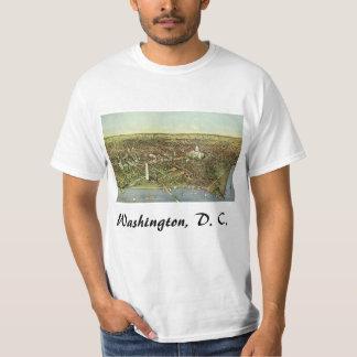 T-shirt Carte antique avec vue panoramique sur Washington