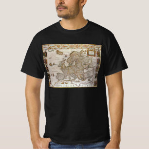 T-shirt Carte antique de l'Europe par Willem Jansz Blaeu,