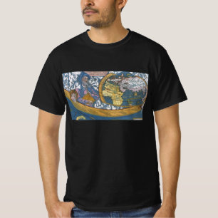T-shirt Carte antique du monde avec Claude Ptolémée, 1507