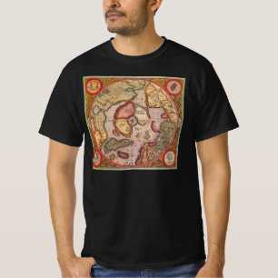 T-shirt Carte antique du pôle Nord par Mercator