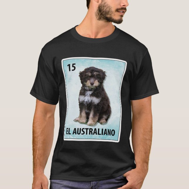 T-shirt Carte Aussiedoodle Mexicaine El Australiano (Devant)