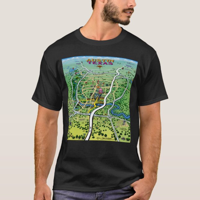 T-shirt Carte Austin (Devant)