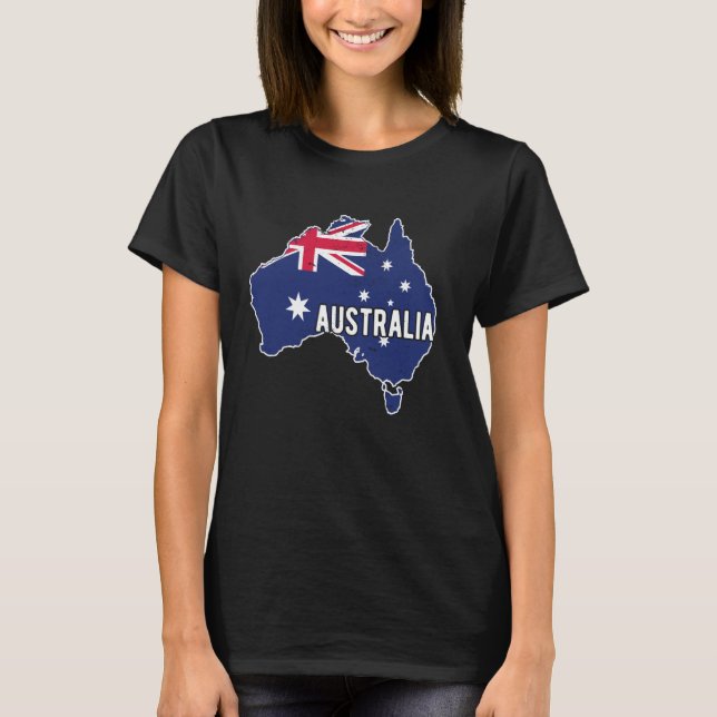 T-shirt Carte Australie avec drapeau Australie (Devant)