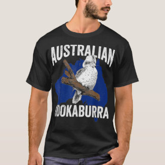 T-shirt Carte Australie Silver Kookaburra Australie Laughi
