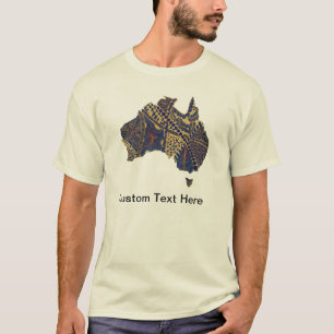 T-shirt Carte Australie Tan-Bleu-Rouge
