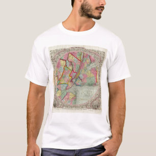 T-shirt Carte autour de ville de New-York