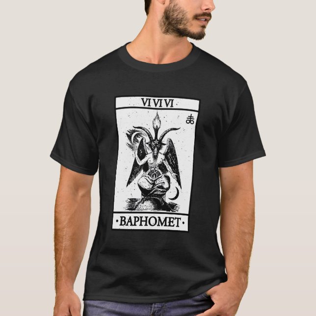 T-shirt Carte Baphomet Tarot Satanic Occul (Devant)