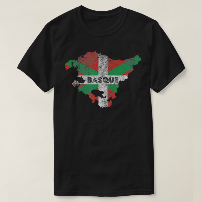 T-shirt Carte basque et drapeau Souvenir désarmé basque (Design devant)