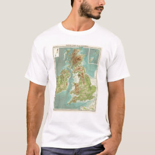 T-shirt Carte bathyorographical d'îles britanniques