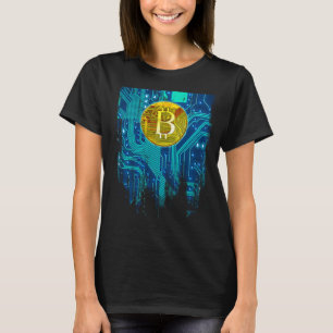 T-shirt Carte Bitcoin Cryptomonnaie et circuit