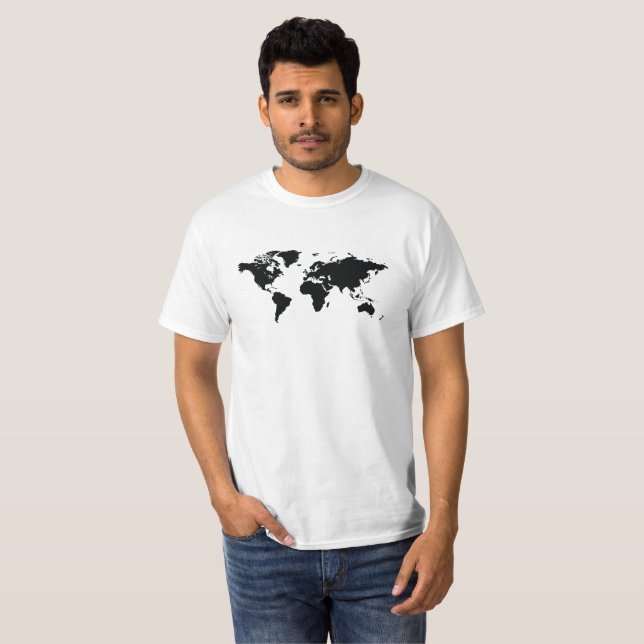 T-shirt Carte Black Simple World (Devant entier)