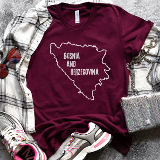 T-shirt Carte Bosnie-Herzégovine Tee - shirt Pays Ligne