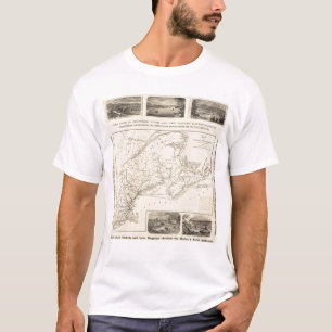 T-shirt Carte Boston et chemin de fer du Maine