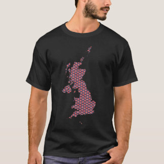 T-shirt Carte BRITANNIQUE des coeurs de drapeau