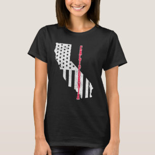 T-shirt Carte California American Flag Pride Patriotic 4th