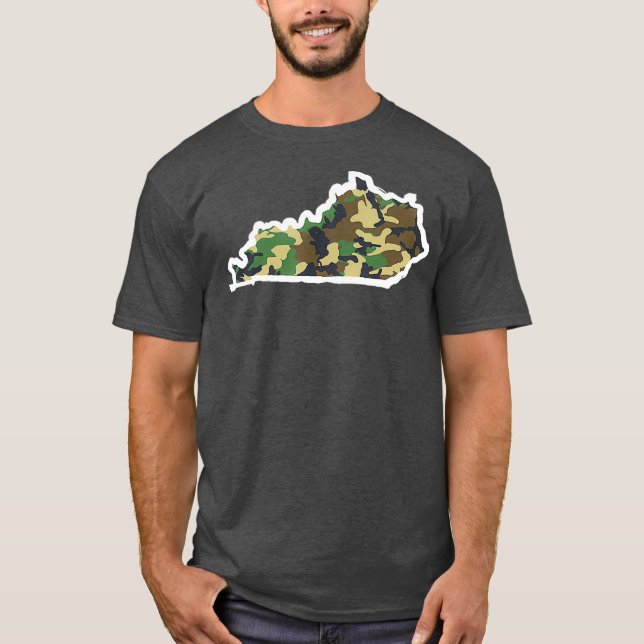 T-shirt Carte Camo Chasse Maison Kentucky (Devant)
