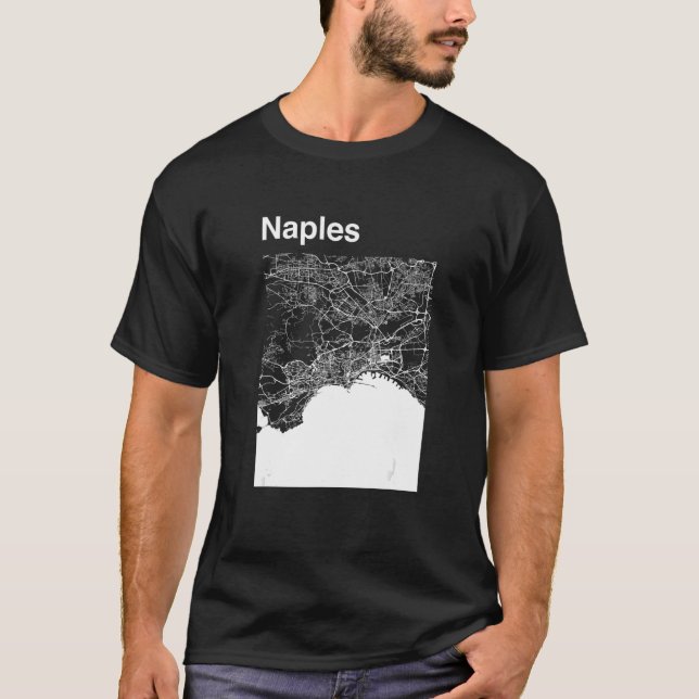 T-shirt Carte classique de la ville de Naples Italie Graph (Devant)