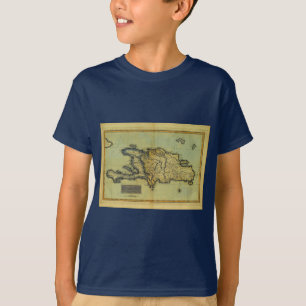 T-shirt Carte classique d'Hispaniola et d'Haïti 1823