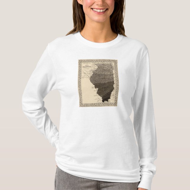 T-shirt Carte climatologique, l'Illinois (Devant)