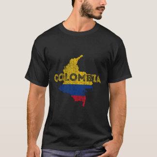 T-shirt Carte Colombienne Et Drapeau Souvenir - Colom Déch