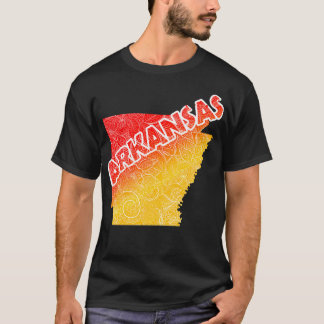T-shirt Carte colorée de l'Arkansas avec texte dans