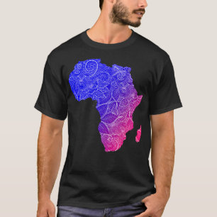 T-shirt Carte colorée de l'art mandala de l'Afrique avec t