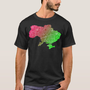 T-shirt Carte colorée de l'art mandala de l'Ukraine avec t
