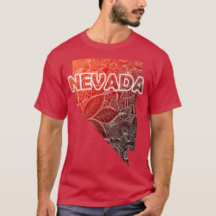 T-shirt Carte colorée de l'art mandala du Nevada avec text