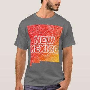 T-shirt Carte colorée de l'art mandala du Nouveau-Mexique