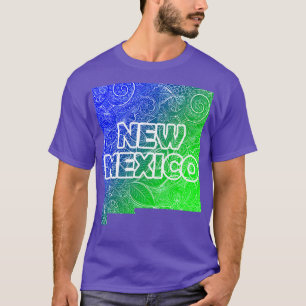 T-shirt Carte colorée de l'art mandala du Nouveau-Mexique 