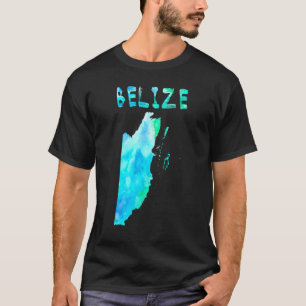 T-shirt Carte Colorée Isolé Belize En Aquarelle Colorfu