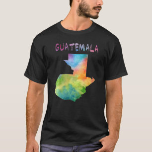 T-shirt Carte Colorée Isolée Guatemala En Aquarelle