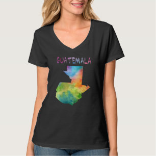 T-shirt Carte Colorée Isolée Guatemala En Aquarelle